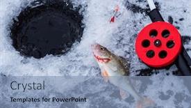  Presentation with lake ice - Audience pleasing slide deck consisting of winter-fishing-on-the-lake backdrop and a light blue colored foreground