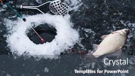  Presentation with lake ice - Slides featuring winter-fishing-on-the-lake background and a ocean colored foreground