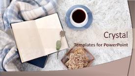  Presentation with hot and cold coffee cup - Amazing presentation theme having winter flower - composition with warm plaid book backdrop and a lemonade colored foreground