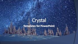  Presentation with winter forest - Slide set consisting of winter forest and milky way background and a ocean colored foreground