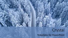  Presentation with winter forest night - Audience pleasing presentation design consisting of winter forest and road backdrop and a teal colored foreground