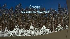  Presentation with winter forest night - Beautiful presentation theme featuring winter forest at night time backdrop and a ocean colored foreground