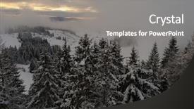  Presentation with winter forest - Presentation theme having winter forest in high mountain background and a gray colored foreground