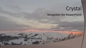  Presentation with top view of appetizing fresh - Presentation theme with winter forest in high mountain background and a light gray colored foreground