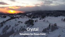  Presentation with top view of appetizing fresh - Colorful PPT theme enhanced with winter forest in high mountain backdrop and a dark gray colored foreground