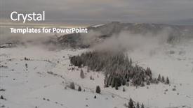  Presentation with top view of appetizing fresh - Audience pleasing presentation theme consisting of winter forest in high mountain backdrop and a  colored foreground