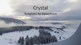  Presentation with top view of appetizing fresh - Presentation theme enhanced with winter forest in high mountain background and a light gray colored foreground