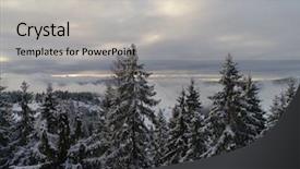  Presentation with winter forest - Amazing PPT theme having winter forest in high mountain backdrop and a  colored foreground