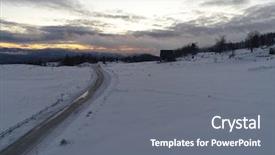 Presentation with snow covered trees and falling - Colorful slides enhanced with winter forest in high mountain backdrop and a  colored foreground