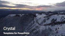  Presentation with forest winter - Presentation theme having winter forest in high mountain background and a  colored foreground