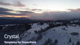  Presentation with winter forest - Audience pleasing PPT theme consisting of winter forest in high mountain backdrop and a  colored foreground