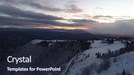  Presentation with top view of fresh fish - Slides featuring winter forest in high mountain background and a  colored foreground