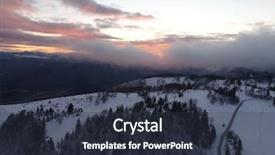  Presentation with winter forest - Theme consisting of winter forest in high mountain background and a  colored foreground