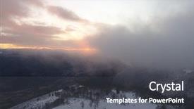  Presentation with top view of appetizing fresh - Slides with winter forest in high mountain background and a  colored foreground