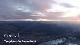  Presentation with snow covered trees and falling - Audience pleasing slides consisting of winter forest in high mountain backdrop and a  colored foreground