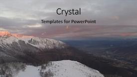  Presentation with top view of appetizing fresh - Theme featuring winter forest in high mountain background and a  colored foreground