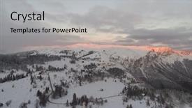  Presentation with winter forest - Cool new presentation theme with winter forest in high mountain backdrop and a  colored foreground