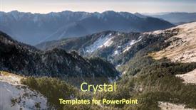  Presentation with mountain snow - Presentation theme enhanced with winter-forest-scenic-of-iced background and a tawny brown colored foreground