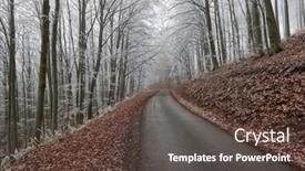  Presentation with winter forest - Presentation design enhanced with winter-forest-with-frost background and a dark gray colored foreground