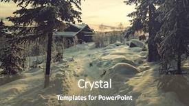  Presentation with winter forest - Amazing presentation design having winter forest backdrop and a gray colored foreground