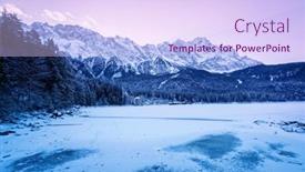  Presentation with mountain lake - Presentation design having winter-frozen-iced-eibsee-lake background and a sky blue colored foreground