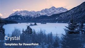  Presentation with bavaria - PPT theme consisting of winter-frozen-iced-eibsee-lake background and a ocean colored foreground