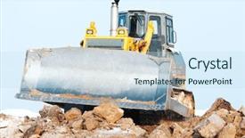  Presentation with bulldozer - Audience pleasing presentation consisting of winter frozen soil moving backdrop and a sky blue colored foreground