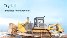  Presentation with excavation - Audience pleasing slides consisting of winter frozen soil ripping moving backdrop and a cool aqua colored foreground