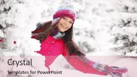  Presentation with snow tree - Audience pleasing presentation consisting of winter girl behind snow tree backdrop and a coral colored foreground