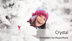  Presentation with snow tree cicular - Beautiful slides featuring partners happy for successful putt backdrop and a tawny brown colored foreground.