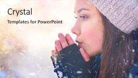  Presentation with winter weather - Cool new presentation with winter girl blowing on her backdrop and a cream colored foreground