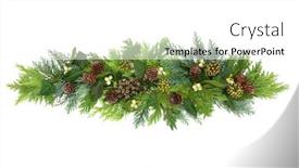  Presentation with white christmas - Beautiful slide deck featuring winter-greenery-decorative-display backdrop and a white colored foreground