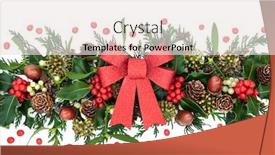  Presentation with christmas holly - Slides consisting of winter-greenery-with-holly-loose background and a sky blue colored foreground