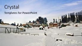 Presentation with tourism india - Cool new presentation theme with winter gulmarg jammu and kashmir backdrop and a light blue colored foreground