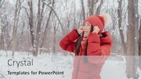  Presentation with skin care - Amazing theme having winter-happy-asian-woman-looking backdrop and a light gray colored foreground
