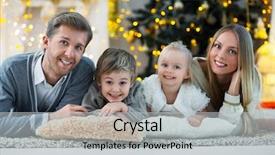  Presentation with home black family - Amazing slides having winter happy children - smiling family at home backdrop and a  colored foreground