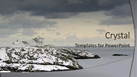  Presentation with winter landscape winter tree - Presentation theme enhanced with winter harsh landscape in lofoten background and a  colored foreground