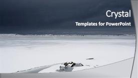  Presentation with winter - Presentation theme featuring winter harsh landscape in lofoten background and a  colored foreground