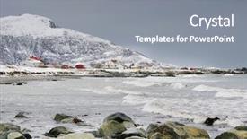  Presentation with norway - PPT theme consisting of winter harsh landscape in lofoten background and a  colored foreground