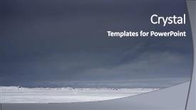  Presentation with landscape - Presentation theme with winter harsh landscape in lofoten background and a  colored foreground