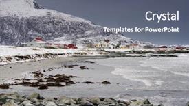  Presentation with winter landscape winter tree - Colorful PPT theme enhanced with winter harsh landscape in lofoten backdrop and a  colored foreground