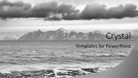  Presentation with winter landscape winter tree - Presentation theme featuring winter harsh landscape in lofoten background and a  colored foreground