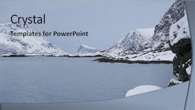  Presentation with winter landscape winter tree - Slide set with winter harsh landscape in lofoten background and a  colored foreground