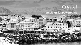  Presentation with landscape - Slide set featuring winter harsh landscape in lofoten background and a gray colored foreground