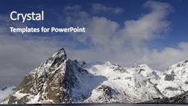  Presentation with winter landscape winter tree - Slide deck featuring winter harsh landscape in lofoten background and a ocean colored foreground