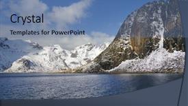  Presentation with winter landscape winter tree - PPT layouts enhanced with winter harsh landscape in lofoten background and a teal colored foreground