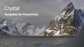  Presentation with landscape - PPT theme consisting of winter harsh landscape in lofoten background and a gray colored foreground