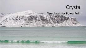  Presentation with winter landscape winter tree - PPT theme featuring winter harsh landscape in lofoten background and a light gray colored foreground