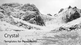  Presentation with winter landscape winter tree - Beautiful slide deck featuring winter harsh landscape in lofoten backdrop and a light gray colored foreground