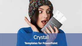  Presentation with passport travel - Presentation design having winter hat holding holding passport background and a ocean colored foreground